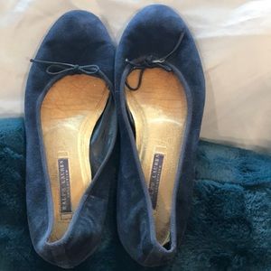 Ralph Lauren blue suede flats size 10 1/2 b